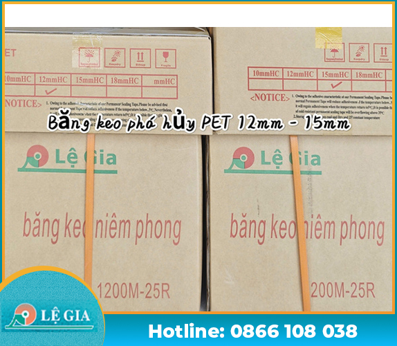 Băng keo phá hủy PET 15