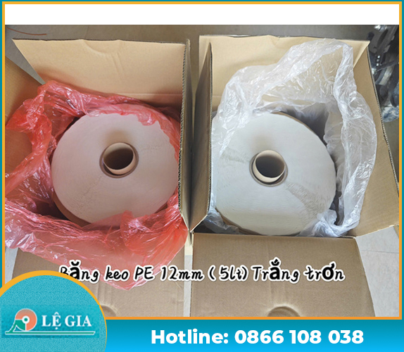 Băng keo PE 5 li trắng trơn